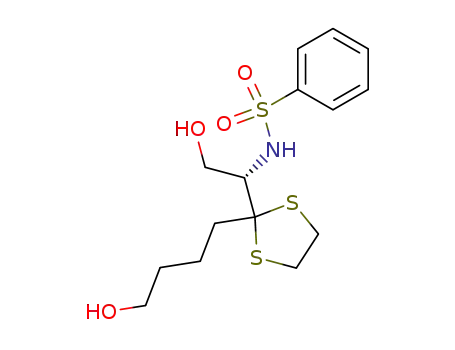 Benzenesulfonamide,
N-[2-hydroxy-1-[2-(4-hydroxybutyl)-1,3-dithiolan-2-yl]ethyl]-, (S)-