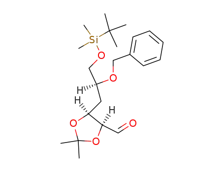 (-)-5-O-benzyl-6-O-(t-butyl)dimethylsilyl-4-deoxy-2,3-O-isopropylidene-D-lyxo-hexose