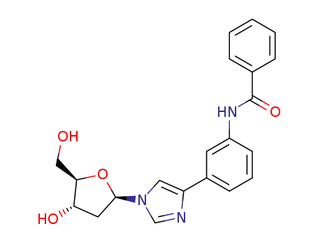Molecular Structure of 143632-16-0 (1-(2-deoxyribofuranosyl)-4-(3-benzamido)phenylimidazole)