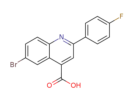 Molecular Structure of 391-23-1 (6-BROMO-2-(4-FLUORO-PHENYL)-QUINOLINE-4-CARBOXYLIC ACID)