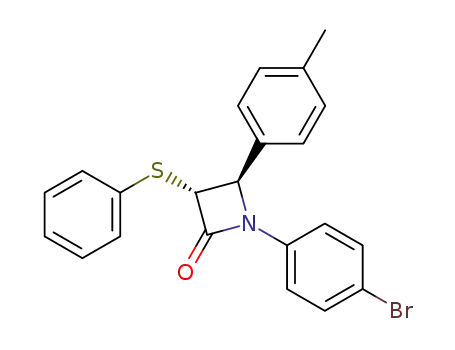 Molecular Structure of 94612-25-6 (2-Azetidinone, 1-(4-bromophenyl)-4-(4-methylphenyl)-3-(phenylthio)-,
trans-)