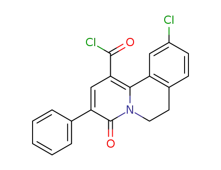 Molecular Structure of 165611-16-5 (10-Chloro-4-oxo-3-phenyl-6,7-dihydro-4H-pyrido[2,1-a]isoquinoline-1-carbonyl chloride)