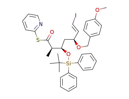 <2R-(2R*,3R*,5S*,6E)>-3-<<(1,1-dimethylethyl)diphenylsilyl>oxy>-7-iodo-5-<(4-methoxyphenyl)methoxy>-2-methyl-6-heptenoic acid (S)-2-pyridinyl ester
