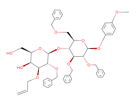Molecular Structure of 389812-57-1 (p-methoxyphenyl O-(3-O-allyl-2-O-benzyl-β-D-galactopyranosyl)-(1->4)-2,3,6-tri-O-benzyl-β-D-glucopyranoside)