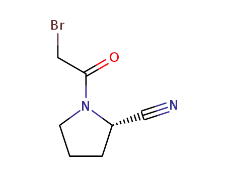 Molecular Structure of 207557-33-3 (2-Pyrrolidinecarbonitrile, 1-(bromoacetyl)-, (2S)- (9CI))