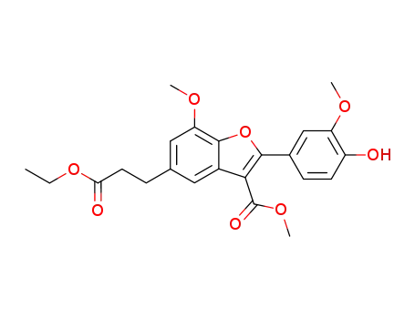 5-(2-Ethoxycarbonyl-ethyl)-2-(4-hydroxy-3-methoxy-phenyl)-7-methoxy-benzofuran-3-carboxylic acid methyl ester
