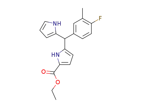 Molecular Structure of 152999-92-3 (Ethyl 5-(4-Fluoro-3-methylphenyl)dipyrromethane-1-carboxylate)
