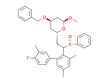 (2S,4R,6S)-1-(4'-fluoro-3,3',5-trimethyl<1,1'-biphenyl>-2-yl)-2-<4-(benzyloxy)-2-methoxy-3,4,5,6-tetrahydro-2H-pyran-6-yl>ethyl phenyl sulfoxide