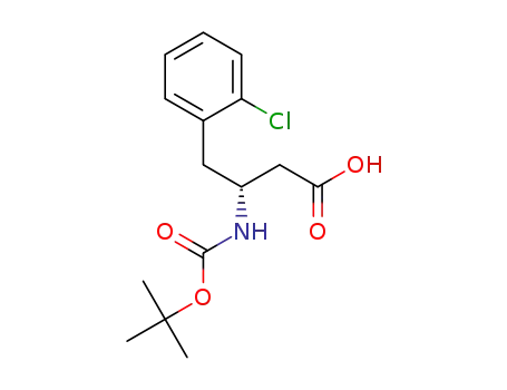 Molecular Structure of 218608-93-6 (BOC-(R)-3-AMINO-4-(2-CHLORO-PHENYL)-BUTYRIC ACID)
