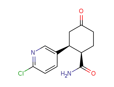 Molecular Structure of 371247-47-1 ((2S,1R)-2-(6-chloro(3-pyridyl))-4-oxocyclohexanecarboxamide)