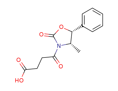 Molecular Structure of 177031-10-6 ((4S,5R)-3-(3-Carboxypropanoyl)-4-methyl-5-phenyl-1,3-oxazolidin-2-one)