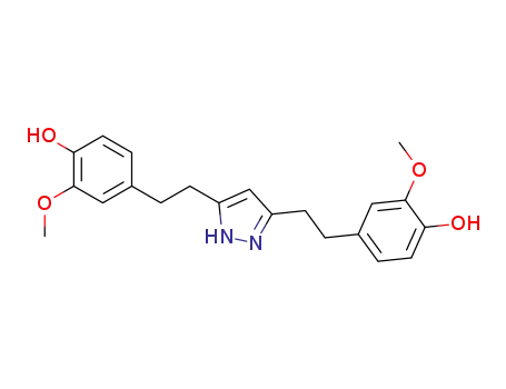 Molecular Structure of 113464-93-0 (3,5-bis<β-(4-hydroxy-3-methoxyphenyl)ethyl>pyrazole)
