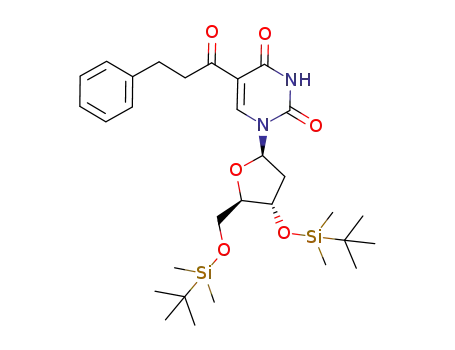 1-[4-(<i>tert</i>-butyl-dimethyl-silanyloxy)-5-(<i>tert</i>-butyl-dimethyl-silanyloxymethyl)-tetrahydro-furan-2-yl]-5-(3-phenyl-propionyl)-1<i>H</i>-pyrimidine-2,4-dione