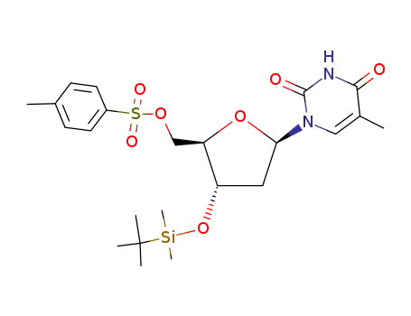 Molecular Structure of 129801-99-6 (3'-O-(tert-butyldimethylsilyl)-5'-O-(p-toluenesulfonyl)thymidine)