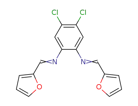Molecular Structure of 1620152-10-4 (N,N′-bis-(2-furancarboxaldimine)-4,5-dichloro-1,2-phenylenediamine)