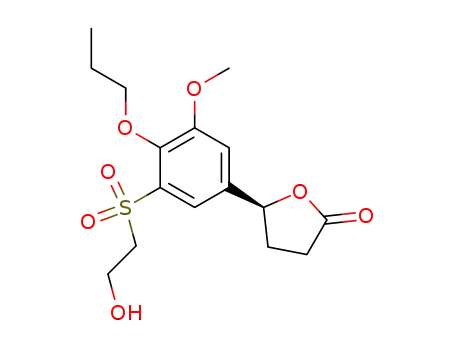 Molecular Structure of 140705-19-7 (2(3H)-Furanone,
dihydro-5-[3-[(2-hydroxyethyl)sulfonyl]-5-methoxy-4-propoxyphenyl]-, (S)-)