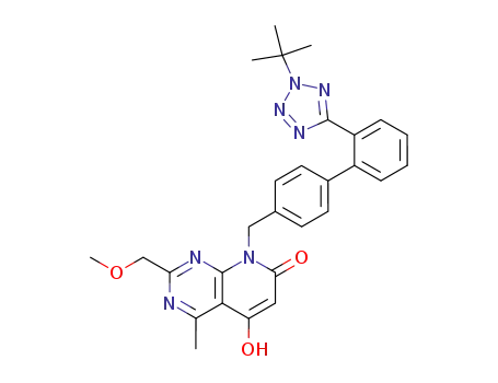 8-[2'-(2-tert-Butyl-2H-tetrazol-5-yl)-biphenyl-4-ylmethyl]-5-hydroxy-2-methoxymethyl-4-methyl-8H-pyrido[2,3-d]pyrimidin-7-one