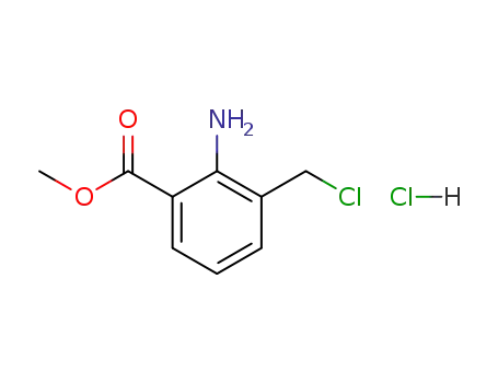 Molecular Structure of 88301-79-5 (Benzoic acid, 2-amino-3-(chloromethyl)-, methyl ester, hydrochloride)
