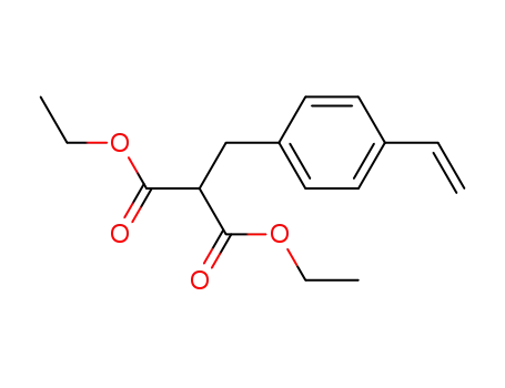 Molecular Structure of 53413-52-8 (Propanedioic acid, [(4-ethenylphenyl)methyl]-, diethyl ester)