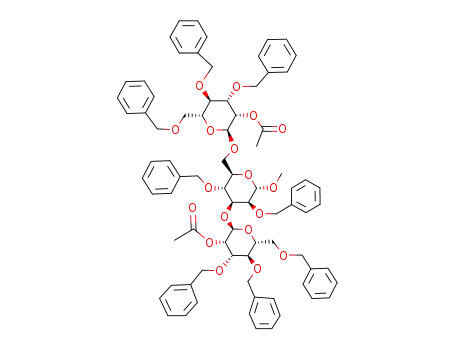 methyl 2,4-di-O-benzyl-(2-O-acetyl-3,4,6-tri-O-benzyl-D-mannopyranosyl-α-(1→3))-(2-O-acetyl-3,4,6-tri-O-benzyl-D-mannopyranosyl-α-(1→6))-α-D-mannopyranoside