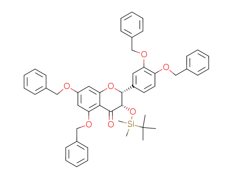 Molecular Structure of 330936-27-1 (4H-1-Benzopyran-4-one,
2-[3,4-bis(phenylmethoxy)phenyl]-3-[[(1,1-dimethylethyl)dimethylsilyl]oxy]
-2,3-dihydro-5,7-bis(phenylmethoxy)-, (2R,3S)-)