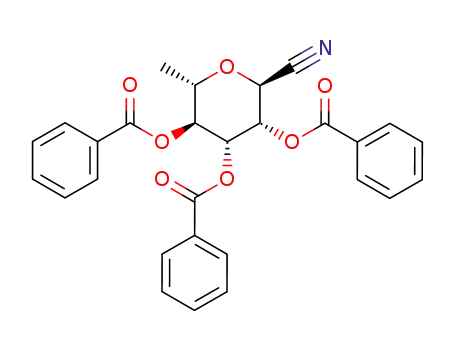 2,3,4-tri-O-benzoyl-1-cyano-6-deoxy-β-L-manno-hexopyranose