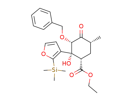 ethyl (1RS,2SR,3RS,5SR)-3-benzyloxy-2-hydroxy-5-methyl-2-(2-trimethylsilyl-3-furyl)-4-oxocyclohexane-1-carboxylate
