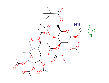[Methyl (N-acetyl-5-acetamido-4,7,8,9-tetra-O-acetyl-3,5-dideoxy-D-glycero-α-D-galacto-2-nonulopyranosyl)onate]-(2->3)-6-O-pivaloyl-2,4-di-O-acetyl-β-D-galactopyranosyl trichloroacetimidate