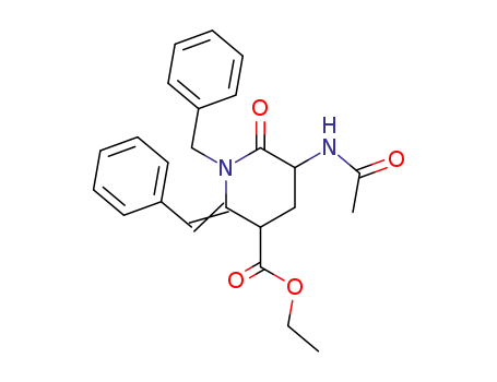 5-Acetylamino-1-benzyl-6-oxo-2-[1-phenyl-meth-(E)-ylidene]-piperidine-3-carboxylic acid ethyl ester