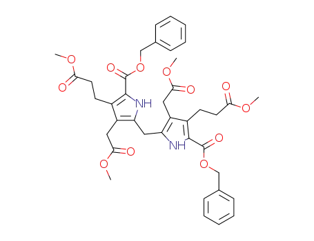 3,3'-bis-(2-methoxycarbonyl-ethyl)-4,4'-bis-methoxycarbonylmethyl-1<i>H</i>,1'<i>H</i>-5,5'-methanediyl-bis-pyrrole-2-carboxylic acid dibenzyl ester