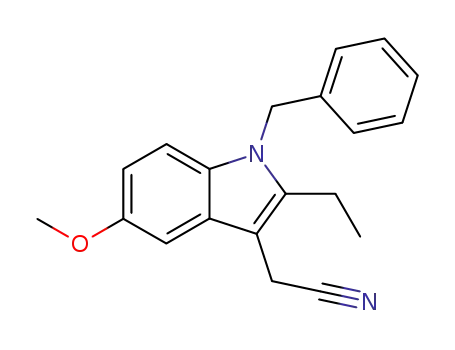 1H-Indole-3-acetonitrile, 2-ethyl-5-methoxy-1-(phenylmethyl)-