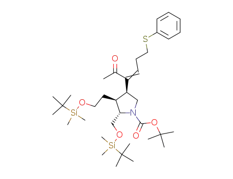 (2S,3S,4S)-4-((Z)-1-Acetyl-4-phenylsulfanyl-but-1-enyl)-3-[2-(tert-butyl-dimethyl-silanyloxy)-ethyl]-2-(tert-butyl-dimethyl-silanyloxymethyl)-pyrrolidine-1-carboxylic acid tert-butyl ester