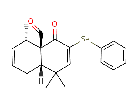 Molecular Structure of 77994-86-6 ((4aS,5S,8aS)-1,1,5-Trimethyl-4-oxo-3-phenylselanyl-1,5,8,8a-tetrahydro-4H-naphthalene-4a-carbaldehyde)