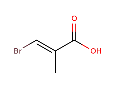 Molecular Structure of 24557-13-9 (2-Propenoic acid, 3-bromo-2-methyl-, (E)-)