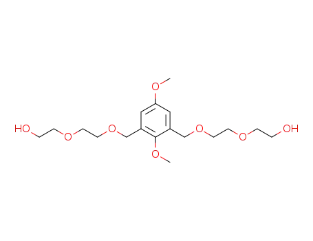 Molecular Structure of 113858-79-0 (2,6-bis-(7-hydroxy-2,5-dioxaheptyl)-1,4-dimethoxybenzene)
