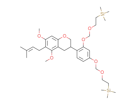 <<4-<3,4-dihydro-5,7-dimethoxy-6-(3-methyl-2-butenyl)-2H-1-benzopyran-3-yl>-1,3-phenylene>bis<<(oxymethylene)oxy>-2,1-ethanediyl>>bis(trimethylsilane)