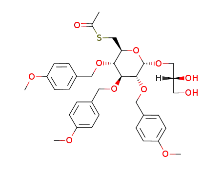 3-O-<6-deoxy-2,3,4-tri-O-(4-methoxybenzyl)-6-(thioacetyl)-α-D-glucopyranosyl>-sn-glycerol