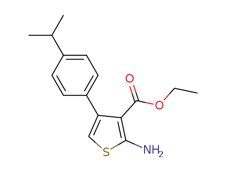 Molecular Structure of 315683-17-1 (2-AMINO-4-(4-ISOPROPYL-PHENYL)-THIOPHENE-3-CARBOXYLIC ACID ETHYL ESTER)