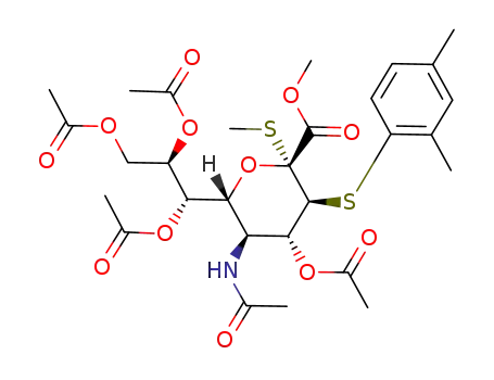 (2R,3S,4R,5S,6R)-4-Acetoxy-5-acetylamino-3-(2,4-dimethyl-phenylsulfanyl)-2-methylsulfanyl-6-((1S,2R)-1,2,3-triacetoxy-propyl)-tetrahydro-pyran-2-carboxylic acid methyl ester