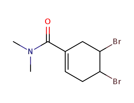 Molecular Structure of 95673-84-0 (1-Cyclohexene-1-carboxamide, 4,5-dibromo-N,N-dimethyl-)