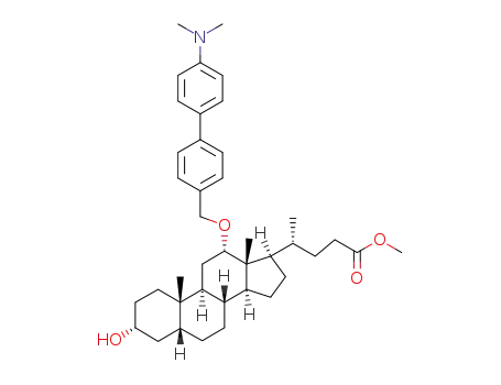 (R)-4-[(3R,5R,8R,9S,10S,12S,13R,14S,17R)-12-(4'-Dimethylamino-biphenyl-4-ylmethoxy)-3-hydroxy-10,13-dimethyl-hexadecahydro-cyclopenta[a]phenanthren-17-yl]-pentanoic acid methyl ester