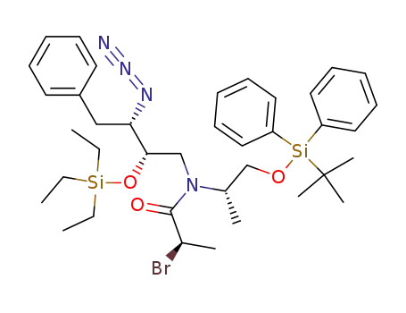Molecular Structure of 191217-14-8 ((R)-N-((2S,3S)-3-Azido-4-phenyl-2-triethylsilanyloxy-butyl)-2-bromo-N-[(S)-2-(tert-butyl-diphenyl-silanyloxy)-1-methyl-ethyl]-propionamide)