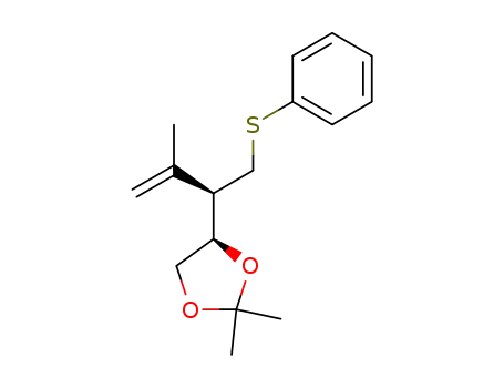 Molecular Structure of 100572-43-8 (rel-(2R,3R)-3-isopropenyl-4-(phenylthio)-1,2-butanediol acetonide)