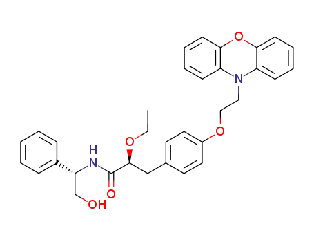 Molecular Structure of 222834-28-8 ([(2S),N(1S)]-3-[4-[2-(phenoxazin-10-yl)ethoxy]phenyl]-2-ethoxy-N-(2-hydroxy-1-phenylethyl)propanamide)