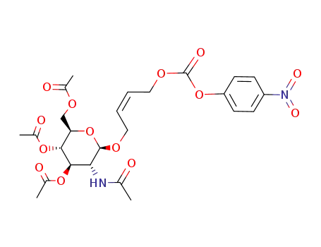 Molecular Structure of 324532-88-9 ([(Z)-4-(p-nitrophenoxycarbonyloxy)-but-2-en-1-yl]-2-acetamido-3,4,6-tri-O-acetyl-2-deoxy-β-D-glucopyranoside)