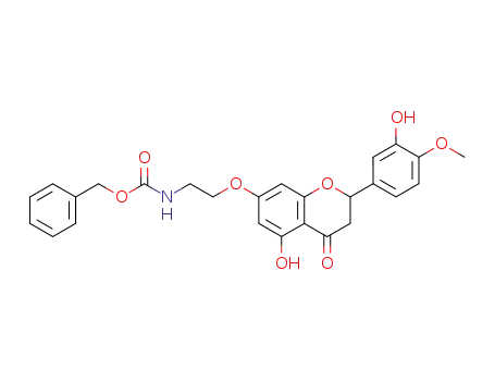 Molecular Structure of 76799-53-6 (3',5-dihydroxy-4'-methoxy-7-<2-<N-(carbobenzyloxy)amino>ethoxy>flavanone)