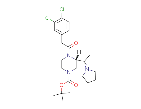 (+)-tert-butyl (S)-4-[2-(3,4-dichlorophenyl)acetyl]-3-[(S)-1-(pyrrolidin-1-yl)ethyl]piperazine-1-carboxylate