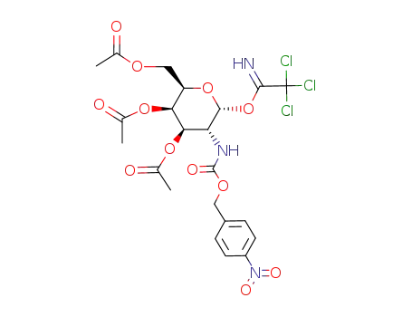 Acetic acid (2R,3R,4R,5R,6R)-3-acetoxy-2-acetoxymethyl-5-(4-nitro-benzyloxycarbonylamino)-6-(2,2,2-trichloro-acetimidoyloxy)-tetrahydro-pyran-4-yl ester