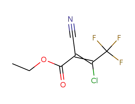 Molecular Structure of 77429-04-0 (ethyl (2E)-3-chloro-2-cyano-4,4,4-trifluorobut-2-
enoate)