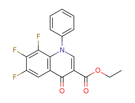 Molecular Structure of 104599-93-1 (3-Quinolinecarboxylic acid, 6,7,8-trifluoro-1,4-dihydro-4-oxo-1-phenyl-,
ethyl ester)